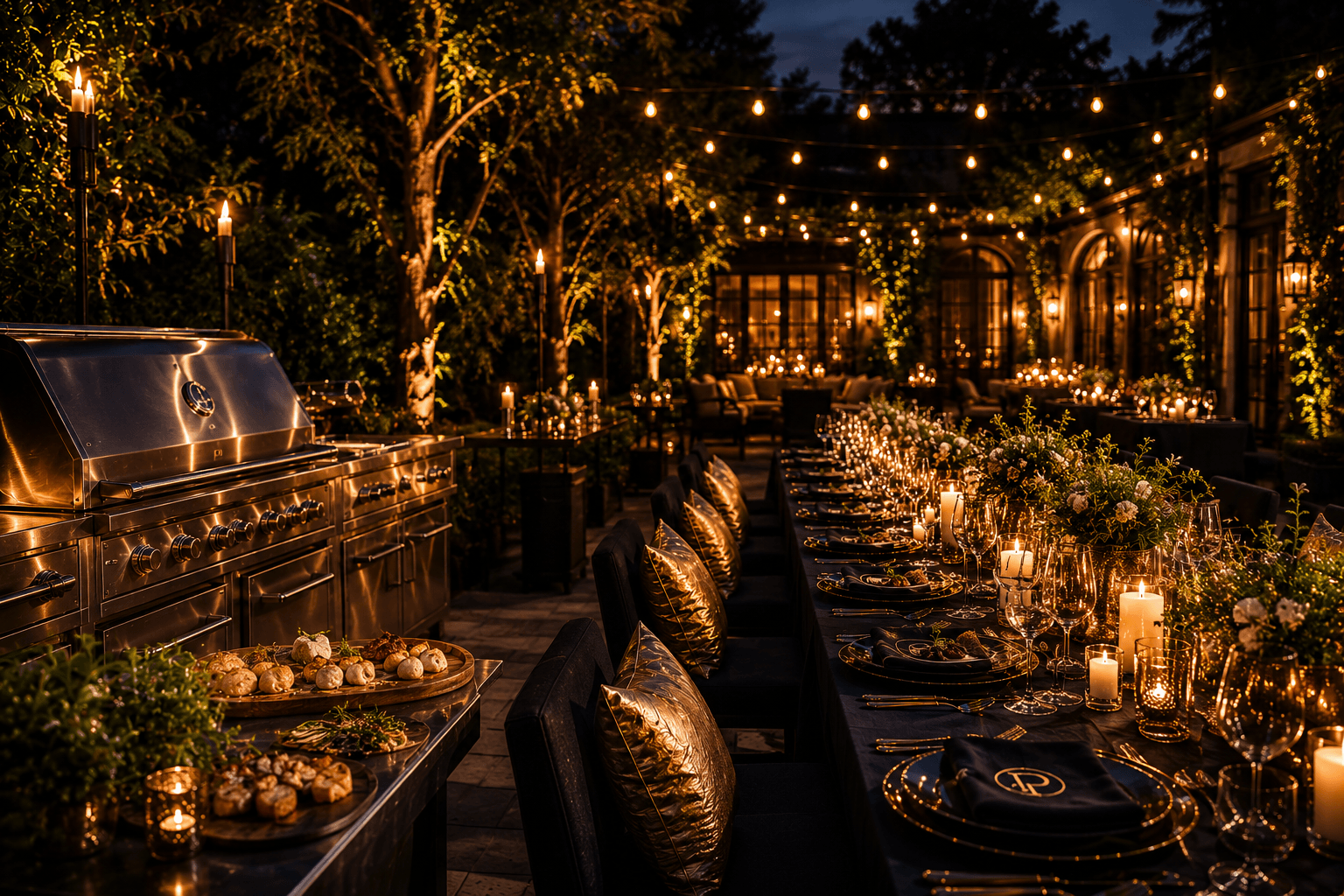 Outdoor event dining
